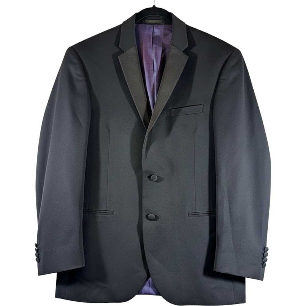 Michael Kors Mens 40R Black Super 130s Wool Tuxedo Jacket Blazer HB4132 Formal